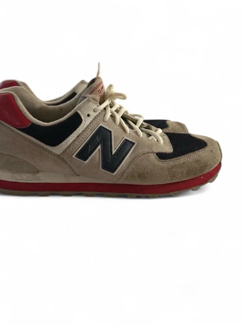 New Balance Beige Navy Red Men's Classic Sneakers